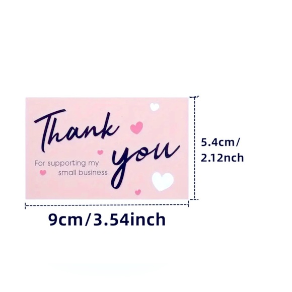 50 Pink Thank You Cards - Picture 2 of 2